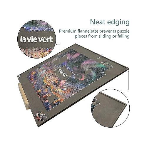  Lavievert Jigsaw Puzzle Board for Up to 1,500 Pieces + 1000 Pieces Jigsaw Puzzle (Lake Como, Italy)