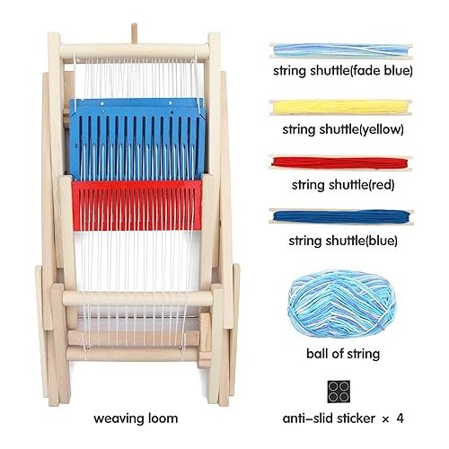  LAVIEVERT Wooden Multi-Craft Weaving Loom DIY Hand-Knitting Weaving Machine Intellectual Toys for Kids