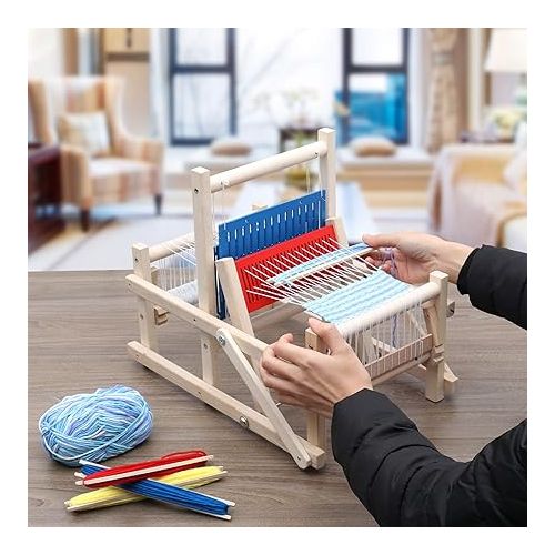  LAVIEVERT Wooden Multi-Craft Weaving Loom DIY Hand-Knitting Weaving Machine Intellectual Toys for Kids