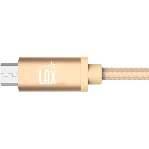  LAX Gadgets Durable Nylon Braided Tangle Free 2.0 Micro USB Android Charging and Data Sync Cable for Samsung, HTC, Motorola, Nokia, Kindle, MP3, Tablet and More[10 Feet-Gold]