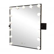 LAXF-Mirrors Wall-Mounted Vanity Hollywood Mirrors with 15 Dimmable Light Bulbs | Makeup Vanity Mirror | Bathroom Shaving Mirror | Cosmetic Mirror | Touch Control | Black