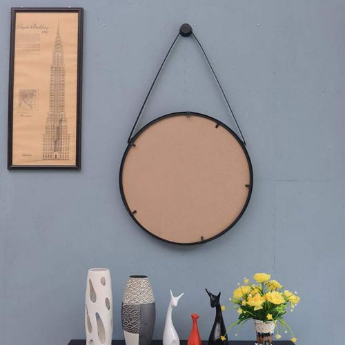  LAXF-Mirrors Wall Mirror with Hanging Chain, Table Mirror Centerpiece, Metal Framed Round Vanity Mirror Wall Hanging Mirror Gold