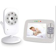 LAXTEK Laxtek Digital Video Baby Monitor | 3.5 Inch LCD Color Screen | Wireless Night Vision Camera for Infant | Premium Long Range | Includes Temperature Display, Calming Night Lullabies