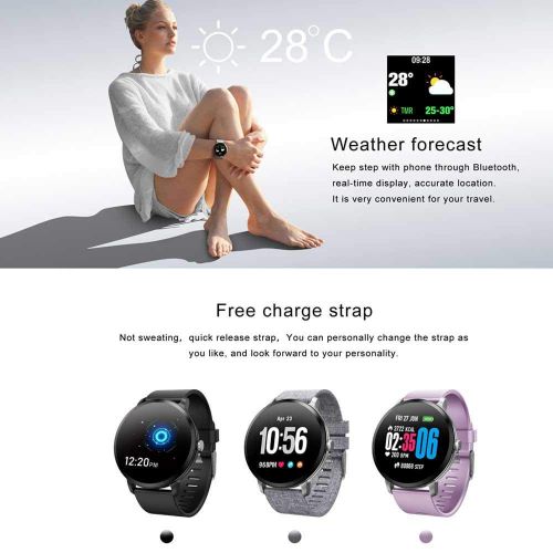  LAYOPO Smart Fitness Watch, Waterproof Fitness Tracker with Heart Rate Blood Pressure Blood Oxygen Monitor, GPS Activity Tracker with Music Player, Pedometer Watch for Women Men