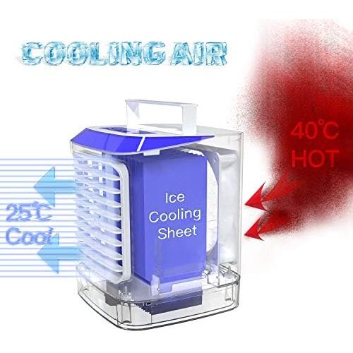  [아마존베스트]-Service-Informationen Lazcozy Mobile Air Conditioning with Remote Control, Mini Air Cooler Fan Humidifier with Evaporative Cooling, Air Cooler with 3 Levels and 7 Mood Lights, Air Purifier, Stand Fan fo