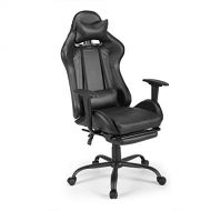 LAZYMOON Adjustable Racing Style Gaming Computer Chair Leather Ergonomic Seat High Back Recliner Swivel w/Footrest