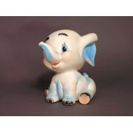 /LArriereBoutique Little Elephant Rubber Squeak Toy - Vintage Famosa Squeak Toy - Nursery Decor - 1970 Baby Toy Collectible - Rubber Toys - Retro Squeak Toy