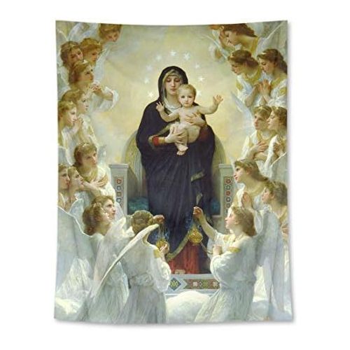  Besuchen Sie den LB-Store LB 150x200cm Jungfrau Maria Wandteppich Jesus Engel im Himmel Wandbehang Tapisserie Wohnzimmer Schlafzimmer Wohnheim Dekor Wandteppiche