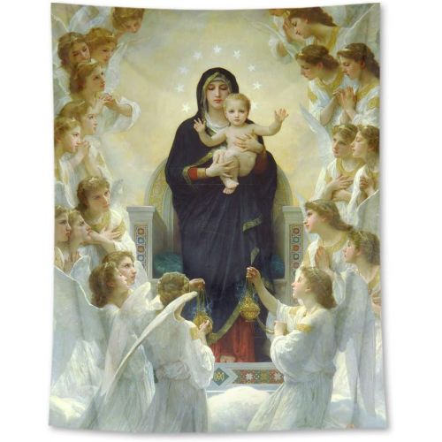  Besuchen Sie den LB-Store LB 150x200cm Jungfrau Maria Wandteppich Jesus Engel im Himmel Wandbehang Tapisserie Wohnzimmer Schlafzimmer Wohnheim Dekor Wandteppiche