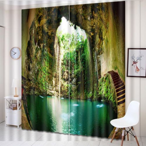  LB 2 Panels Room Darkening Thermal Insulated Blackout Window Curtains,Journey Into Amazing Caves 3D Window Drapes for Living Room Bedroom,28 by 65 inch Length