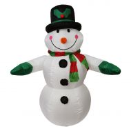 LB International 4 ft. Inflatable Lighted Snowman with Top Hat Christmas Yard Display