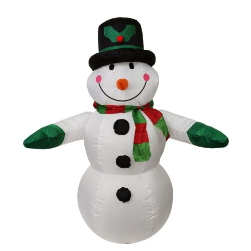  LB International 4 ft. Inflatable Lighted Snowman with Top Hat Christmas Yard Display