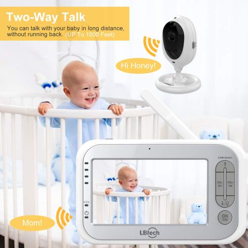  [아마존 핫딜]  [아마존핫딜]LBtech Video Baby Monitor with Two Cameras and 4.3 LCD,Auto Night Vision,Two-Way...