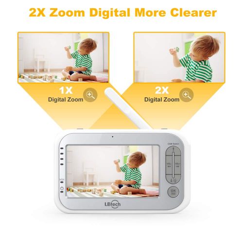 [아마존 핫딜] [아마존핫딜]Special Offer Now!LBtech Video Baby Monitor with One Camera and 4.3 LCD,Auto Night Vision,Two-Way Talkback,Temperature Detection,Power Saving/Vox,Zoom in,Support Multi-Camera
