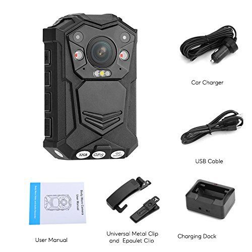  LBTech 1296P HD Police Body Kamera fuer Gesetzeshueter mit 5,1cm Display, Night Vision, Built in 32/64G Memory und GPS