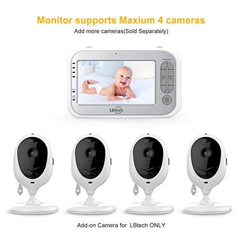  [아마존베스트]LBtech Video Baby Monitor with Two Cameras and 4.3 LCD,Auto Night Vision,Two-Way...