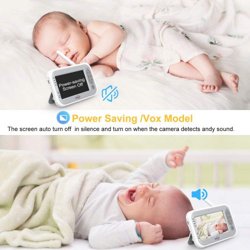  [아마존베스트]LBtech Video Baby Monitor with Two Cameras and 4.3 LCD,Auto Night Vision,Two-Way...