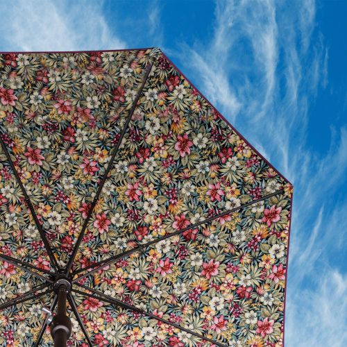  LCH Novelty Design 9 ft Outdoor Umbrella Patio Backyard Deck Table Umbrella Sturdy Pole, 8 Ribs, Crank Open, Push Button Tilting, Red-Floral