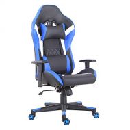 LCH Gaming Office Chair Ergonomic High-Back Desk Chairs Racing Style with Lumbar Support, Height Adjustable Seat, Headrest, Soft Foam Seat, Blue