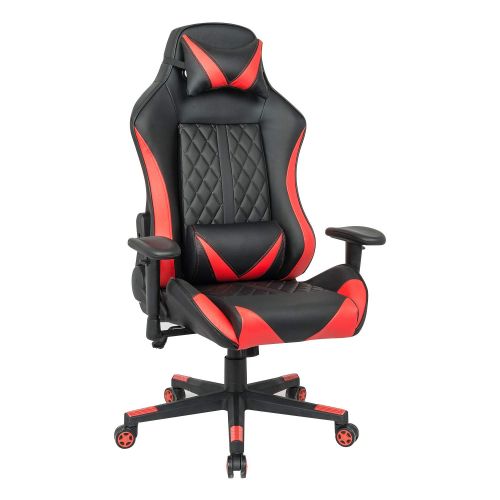  LCH Racing Gaming High-Back Chair Ergonomic Oversized Computer Chair PU Leather Executive Office Chair with Headrest and Lumbar Support, Red