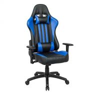 LCH Racing Gaming Chair Oversized High-Back Ergonomic Computer Chair PU Leather Executive Office Chair with Headrest and Lumbar Support, Blue