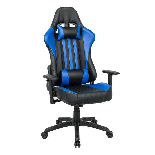  LCH Racing Gaming Chair Oversized High-Back Ergonomic Computer Chair PU Leather Executive Office Chair with Headrest and Lumbar Support, Blue