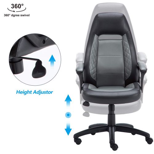  LCH Conveniently Leather Office Chair Swivel Executive Function Ergonomic Computer Chair-KD1029-GM-005