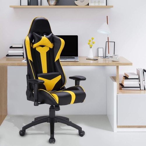  LCH Ergonomic Gaming Chair, Racing Style High-Back Large Size Computer Chair-PU Leather Adjustable Height Executive Office Chair with Detachable Cushion