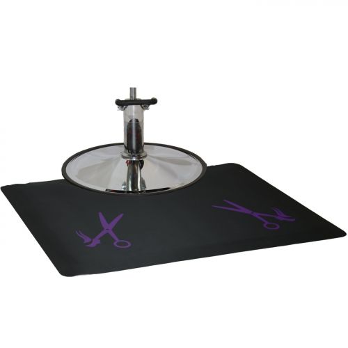  LCL Beauty 1/2 Rectangle Anti Fatigue Beauty Barber Floor Mat with Purple Salon Scissor Design