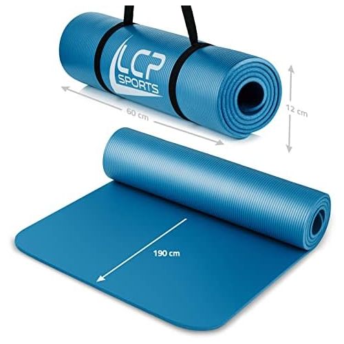  [아마존베스트]LCP Sports Yoga Mat and Gymnastics Mat Non-Slip with Carry Strap Durable Fitness Mat 190 x 60 x 1 cm Training Mat