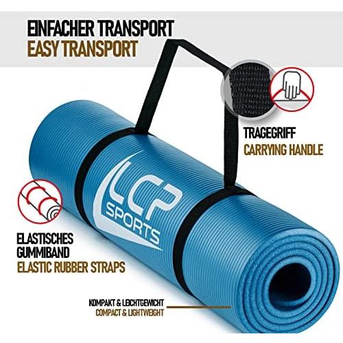  [아마존베스트]LCP Sports Yoga Mat and Gymnastics Mat Non-Slip with Carry Strap Durable Fitness Mat 190 x 60 x 1 cm Training Mat