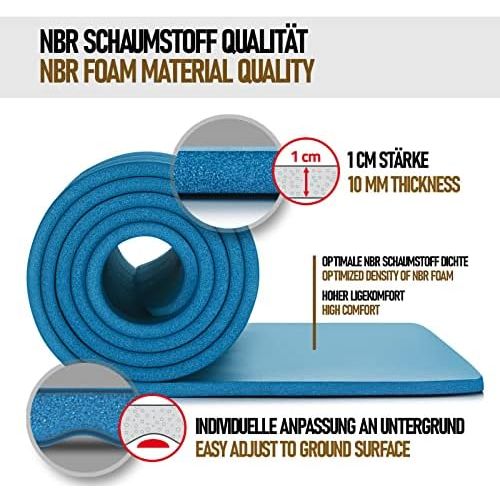  [아마존베스트]LCP Sports Yoga Mat and Gymnastics Mat Non-Slip with Carry Strap Durable Fitness Mat 190 x 60 x 1 cm Training Mat