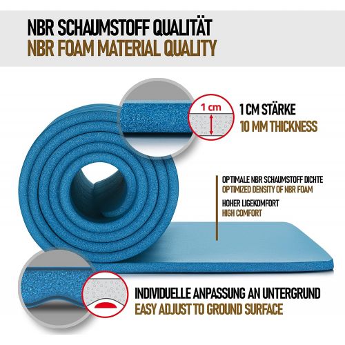  [아마존베스트]LCP Sports Yoga Mat and Gymnastics Mat Non-Slip with Carry Strap Durable Fitness Mat 190 x 60 x 1 cm Training Mat