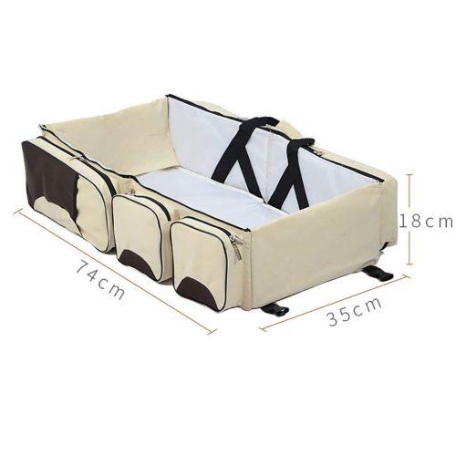  LCYCN 3 in 1 Diaper Bag Travel Bassinet Changing Station, Portable Bassinet Waterproof Baby Nap Mat for 0-8 Months Old Newborn