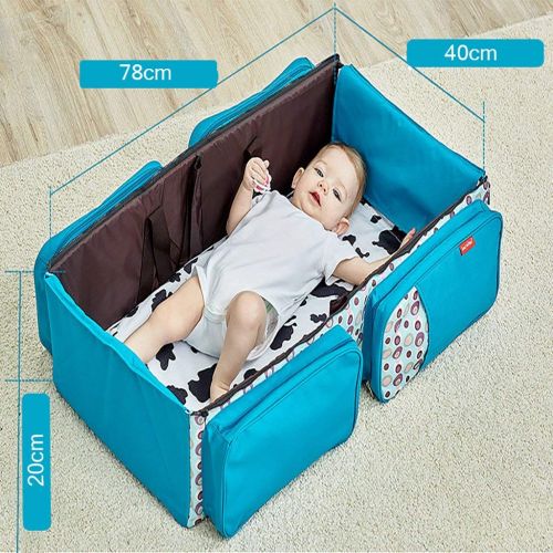  LCYCN 3 in 1 Diaper Bag Travel Bassinet Changing Station, Portable Bassinet Waterproof Including A Mosquito Net Protection System for 0-8 Months Newborn