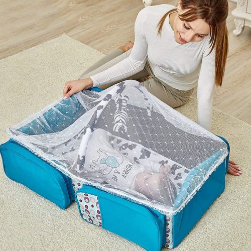  LCYCN 3 in 1 Diaper Bag Travel Bassinet Changing Station, Portable Bassinet Waterproof Including A Mosquito Net Protection System for 0-8 Months Newborn