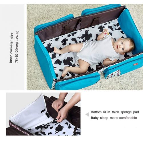 LCYCN 3 in 1 Diaper Bag Travel Bassinet Changing Station, Portable Bassinet Waterproof Including A Mosquito Net Protection System for 0-8 Months Newborn