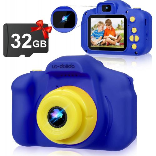  [아마존베스트]LC-dolida Kids Camera, Toys for Boys Girls Age 3-9, Toddler Camera 16GB Kid Digital Camera Rechargable Video Camera Birthday Gift for 3 4 5 6 7 8 Year Old Boy Girl(Blue)