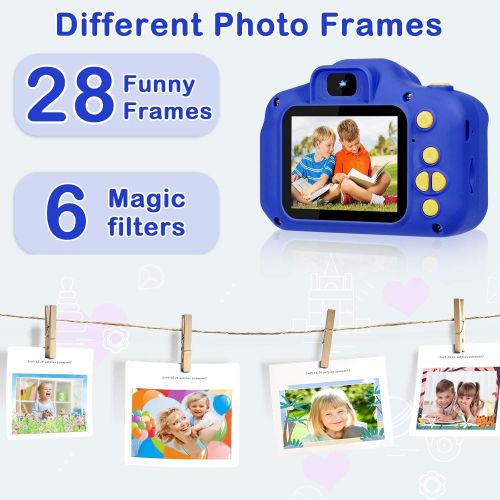  [아마존베스트]LC-dolida Kids Camera, Toys for Boys Girls Age 3-9, Toddler Camera 16GB Kid Digital Camera Rechargable Video Camera Birthday Gift for 3 4 5 6 7 8 Year Old Boy Girl(Blue)
