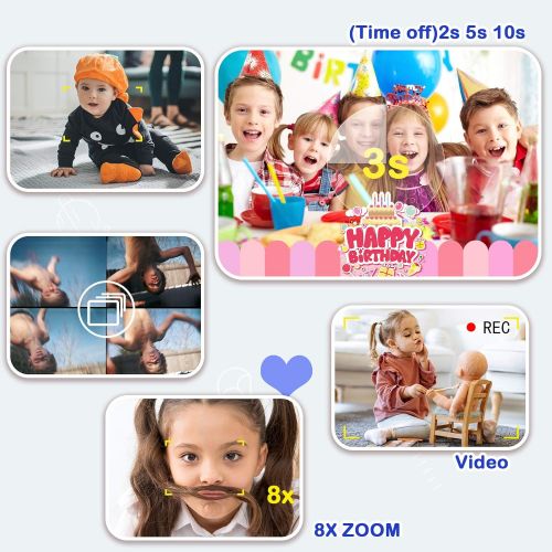  [아마존베스트]LC-dolida Kids Camera, Toys for Boys Girls Age 3-9, Toddler Camera 16GB Kid Digital Camera Rechargable Video Camera Birthday Gift for 3 4 5 6 7 8 Year Old Boy Girl(Blue)