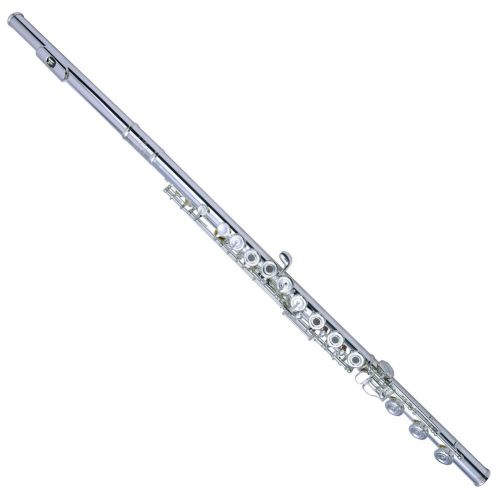  LD Long Di Flute Professional Silver Plated Intermediate 17 Keys, OpenClosed Hole C Flute with Split E key, Inline for Band & Orchestra