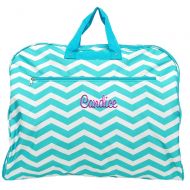 LD Bags Monogrammed Aqua Chevron Garment Bags for Dress, Clothing, Suits, Travel or Storage 38”