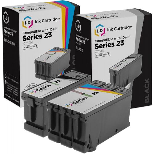  LD Products LD Compatible Printer Ink Cartridge Replacement for Dell V515w Series 23 High Yield (1 Black, 1 Color, 2 Pack)