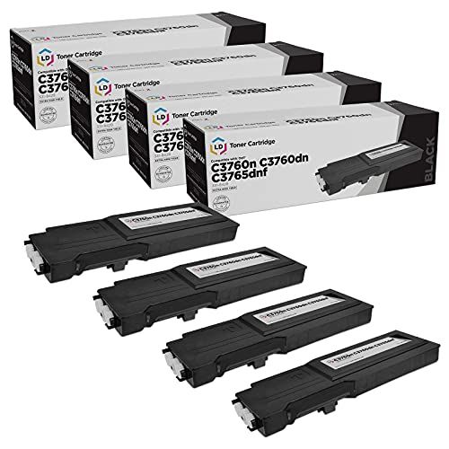  LD Products LD Compatible Toner Cartridge Replacement for Dell 331 8429 W8D60 Extra High Yield (Black, 4 Pack)