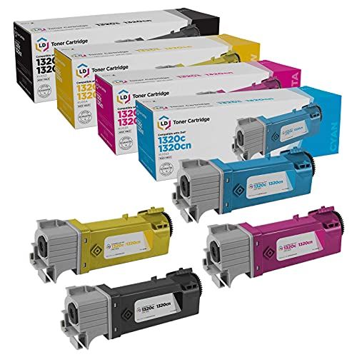  LD Products LD Compatible Toner Cartridge Replacement for Dell Color Laser 1320c High Yield (Black, Cyan, Magenta, Yellow, 4 Pack)