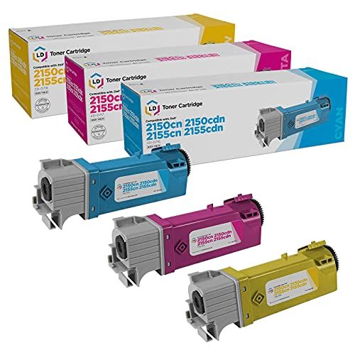  LD Products LD Compatible Dell 331 0716, 331 0717, 331 0718 Set of 3 Color Toner Cartridges: 1 Cyan, 1 Magenta and 1 Yellow for use in Dell 2150cdn, 2150cn, 2155cdn & 2155cn Printers