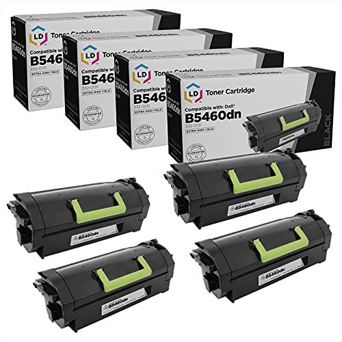  LD Products LD Compatible Toner Cartridge Replacement for Dell B5460dn 332 0131 Extra High Yield (Black, 4 Pack)