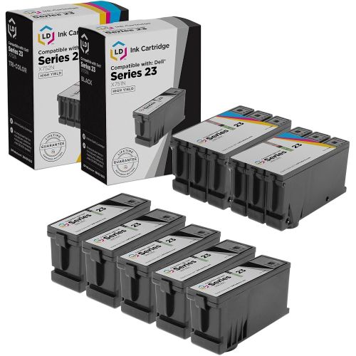 LD Products LD ⓒ Compatible Set of 8 (Series 23) High Yield Black & Color Ink Cartridge for the Dell V515w Printers: 5 Black T105N, 3 Color T106N