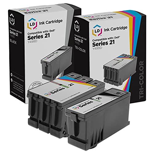  LD Products Compatible Ink Cartridge Replacements for Dell V313 Series 21 (1 Y498D Black, 1 Y499D Color, 2 Pack)