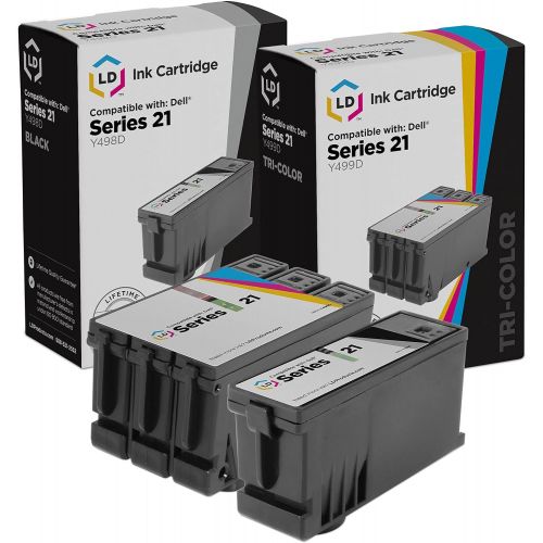  LD Products Compatible Ink Cartridge Replacements for Dell V313 Series 21 (1 Y498D Black, 1 Y499D Color, 2 Pack)